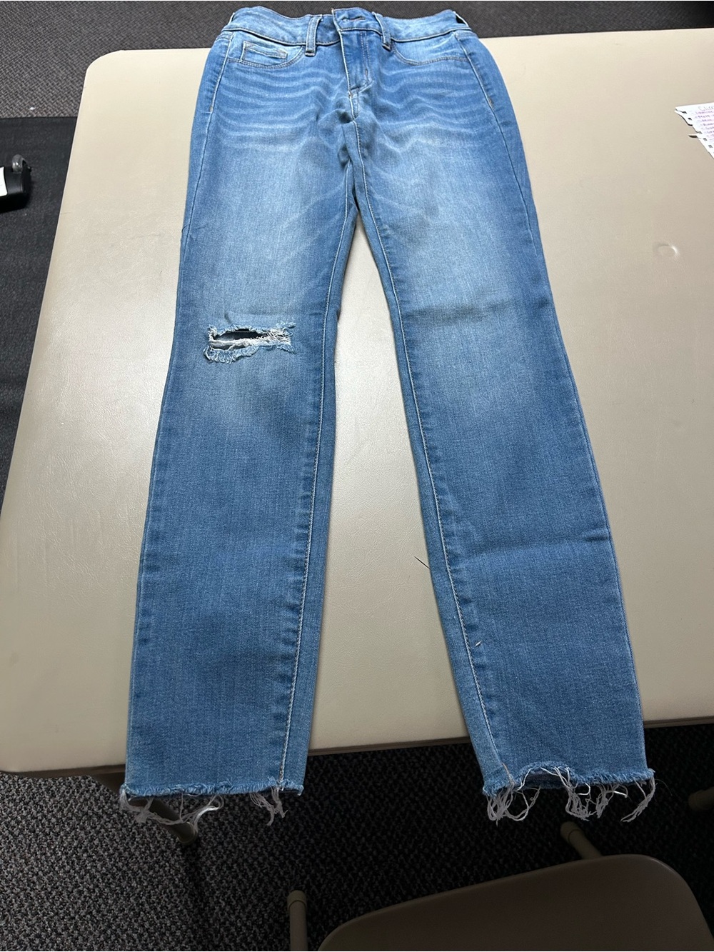 refuge Medium Blue Distressed Straight-Leg Jeans